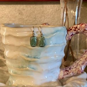 Teal and gold fashion earrings